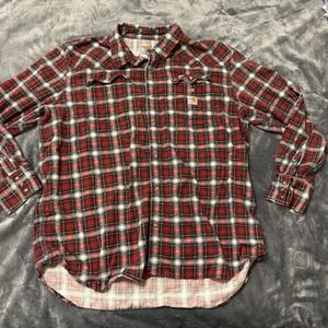 Carhartt FR Flame Resistant Men's Long Sleeve Plaid Flannel Size 2XL XXL Flame